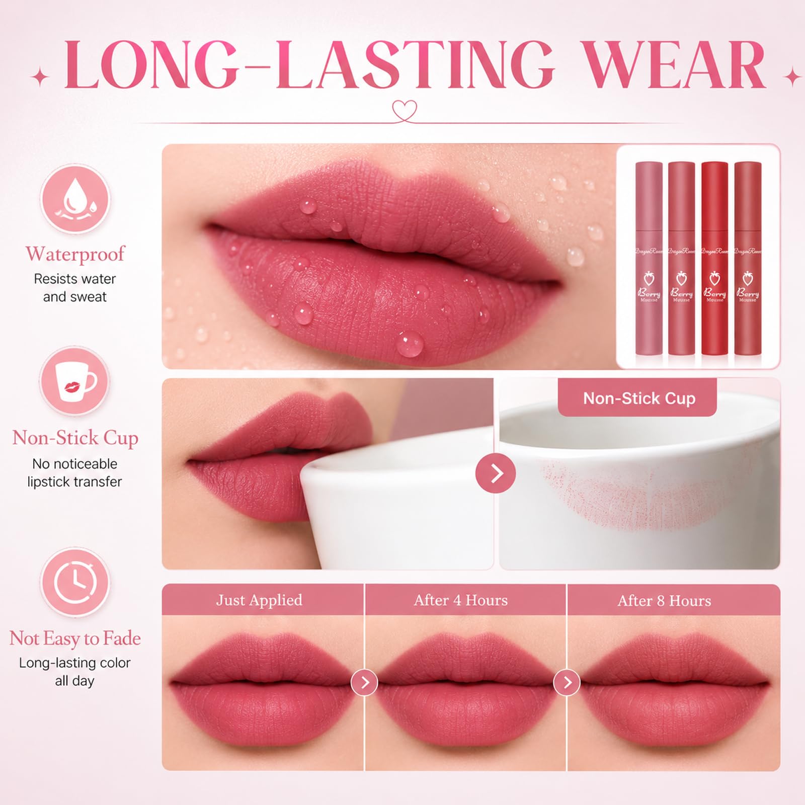 Sulily flatlay of nude and red shades for versatile styling ideas