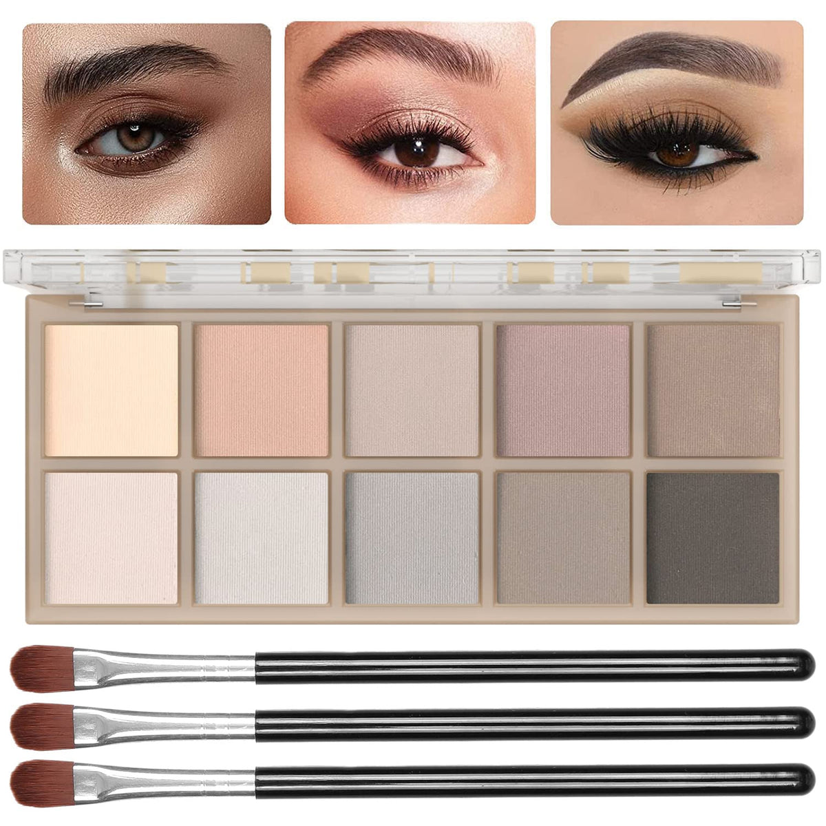 Sulily front view of palette showing ten cement neutrals and sleek packaging