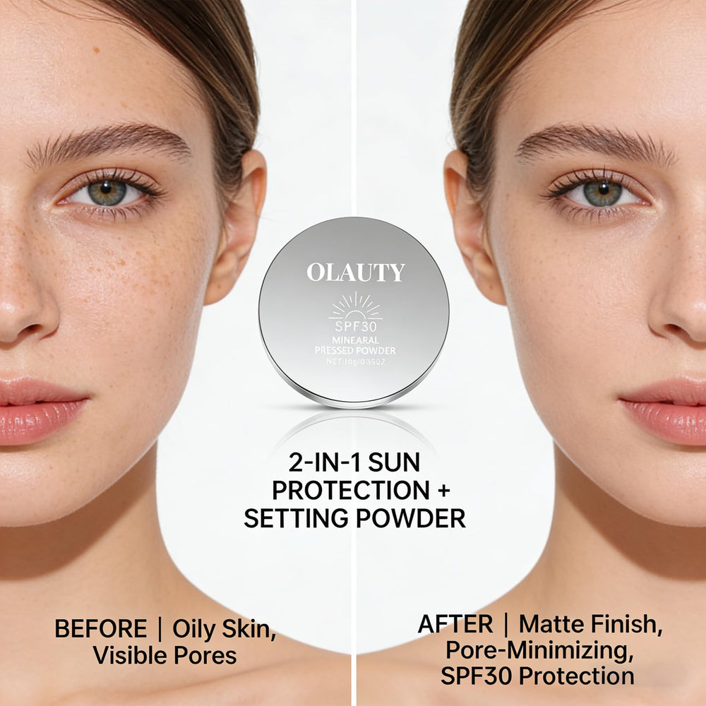 Sulily pressed powder texture closeup showing fine minerals for smooth finish