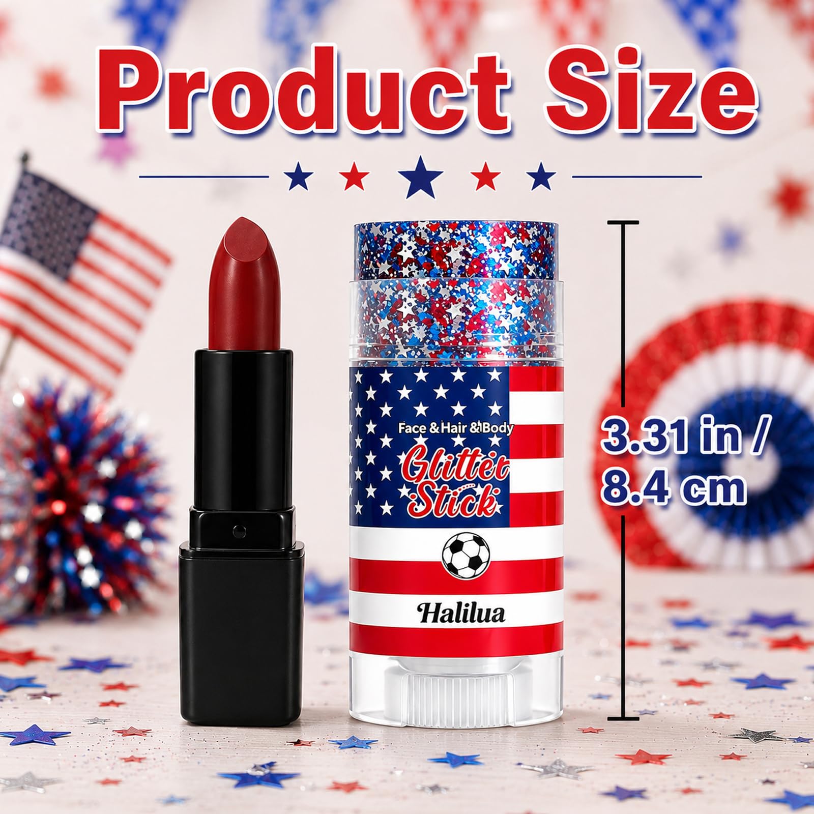 Sulily next to lipstick showing size comparison for travel-friendly portability