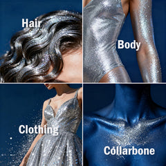 Sulily spray applied in hair for festival look, boosts visible stage sparkle