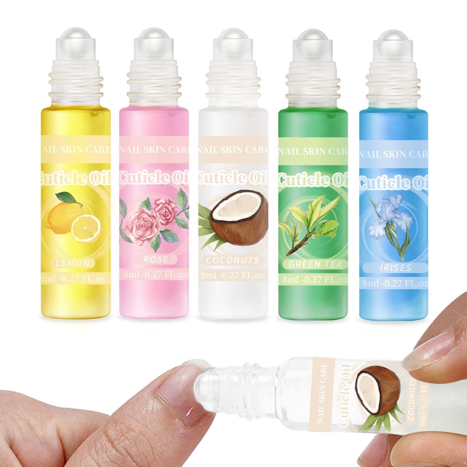SULLMAR front packaging showing five cuticle oil bottles and scents