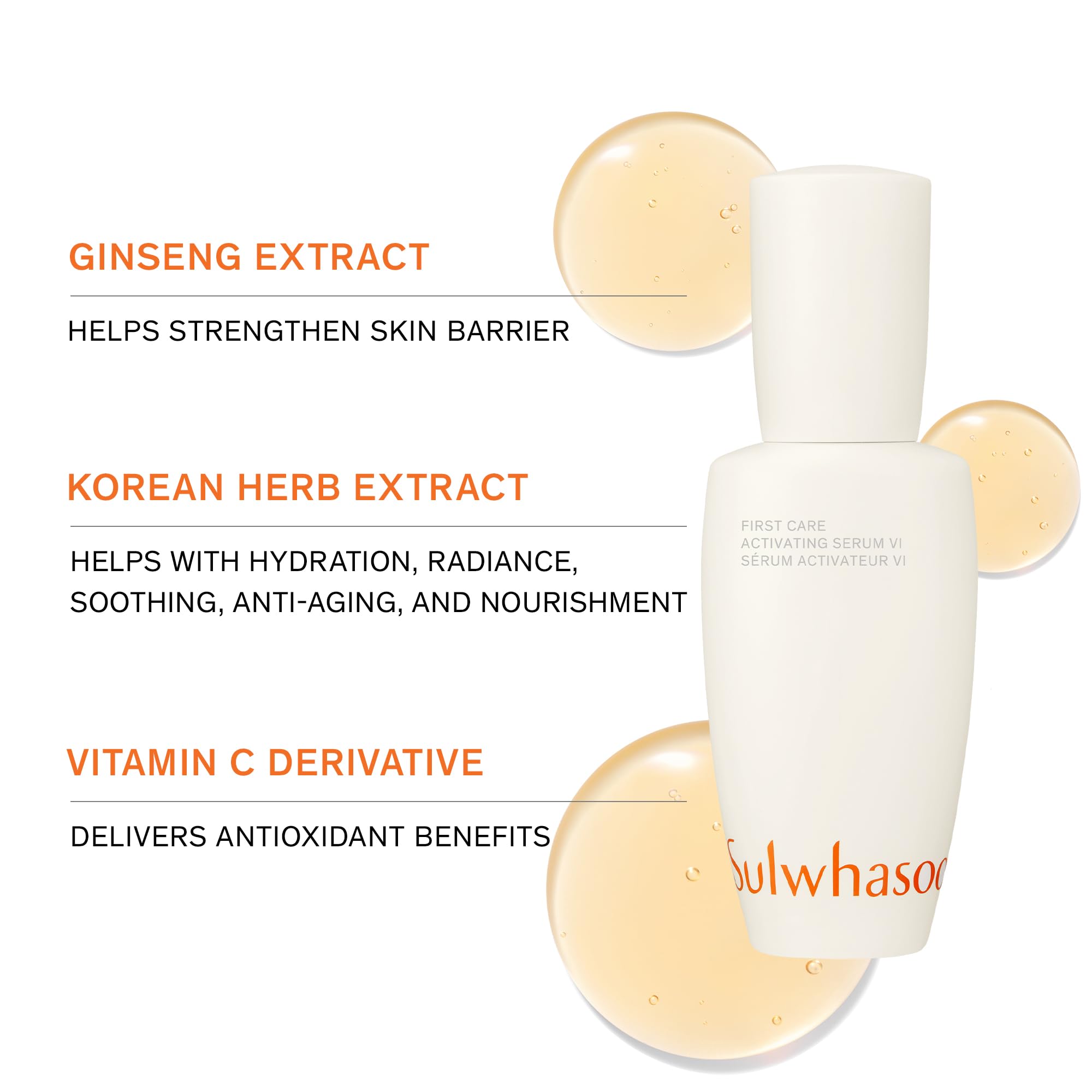 Sulwhasoo First Care Activating Serum vial with droplet to boost absorption