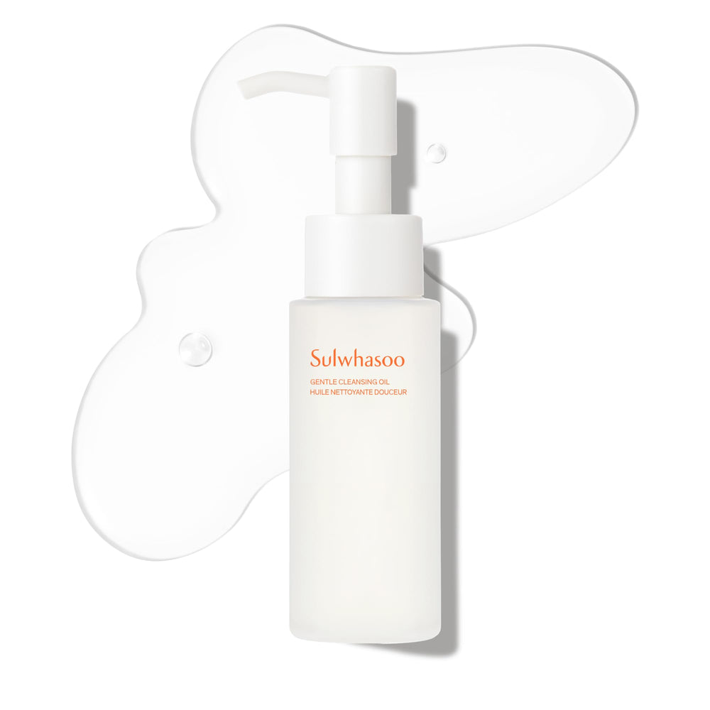 Sulwhasoo bottle front view showing brand and gentle oil cleanser, lightweight hydration benefit