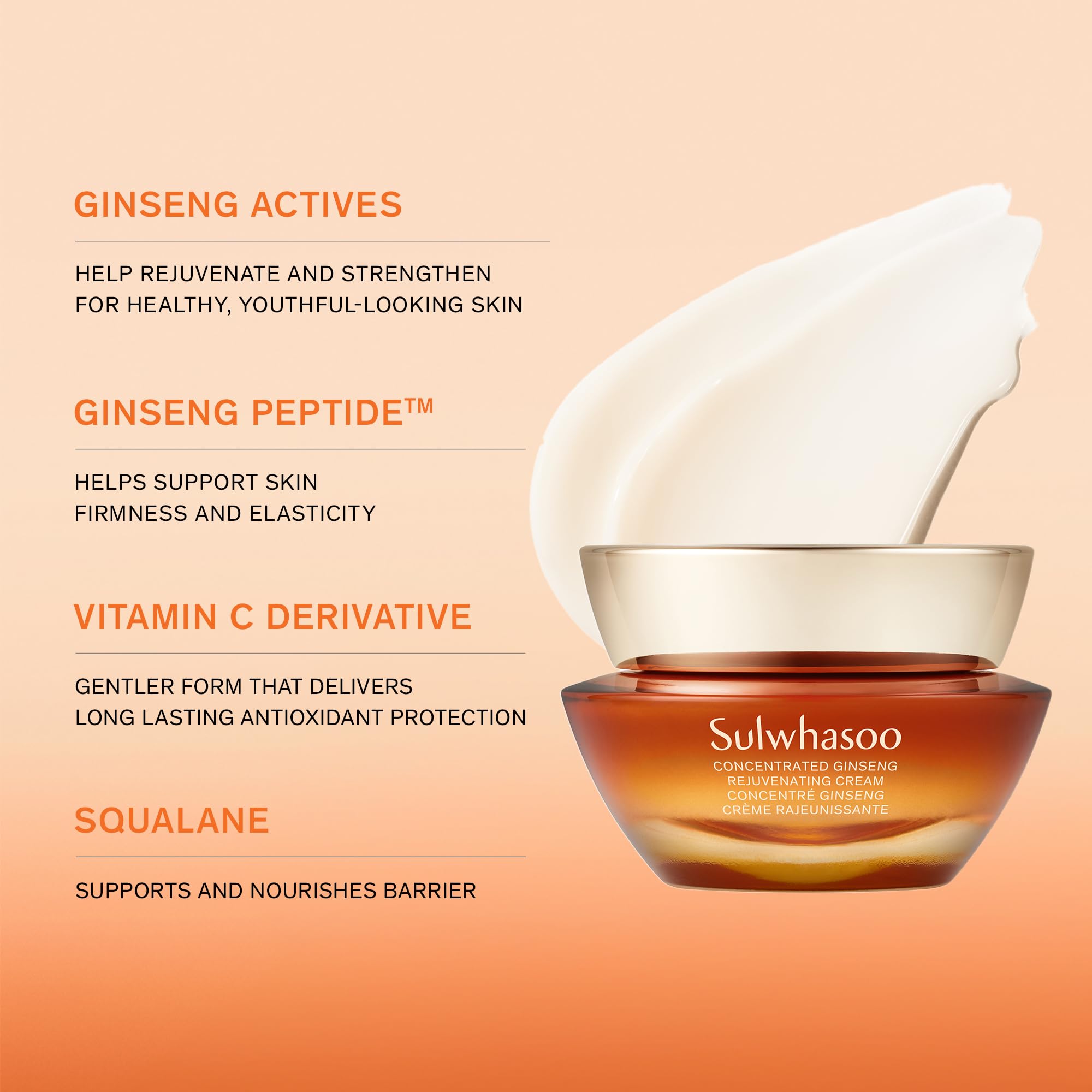 Sulwhasoo open jar top view revealing creamy consistency for plumping benefit