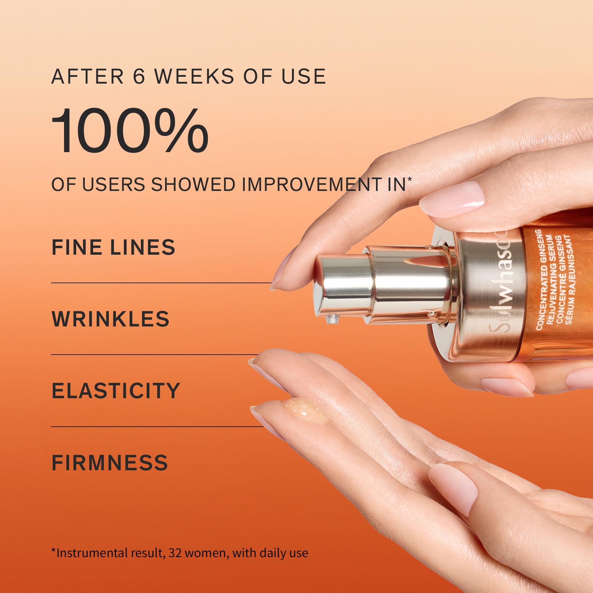 Sulwhasoo applying serum to neck showing firming and smoothing benefit