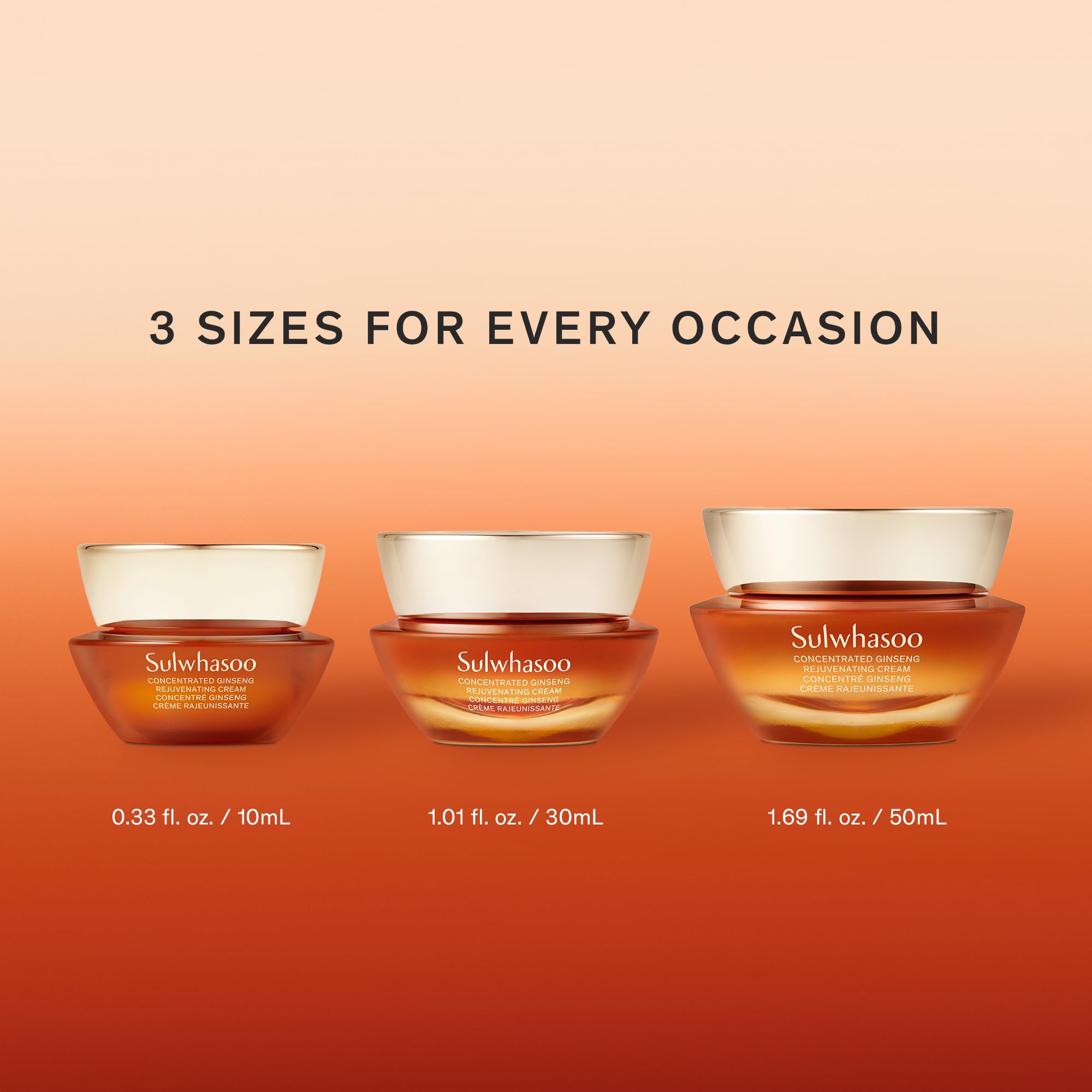 Sulwhasoo jar next to coin for scale showing 1.01 fl. oz. portable size