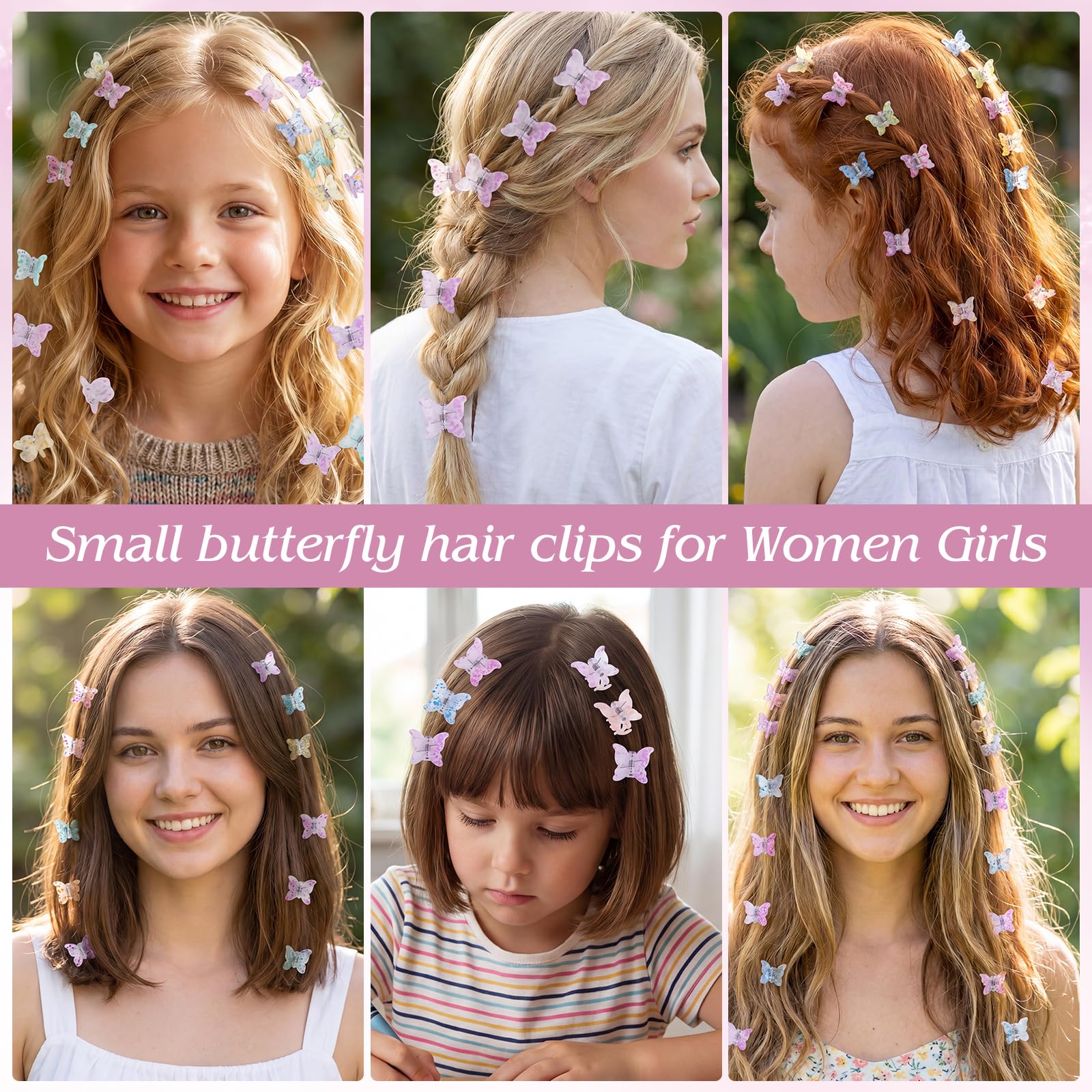 SUMAJU clips clipped on braid, decorative Y2K accent and secure hold