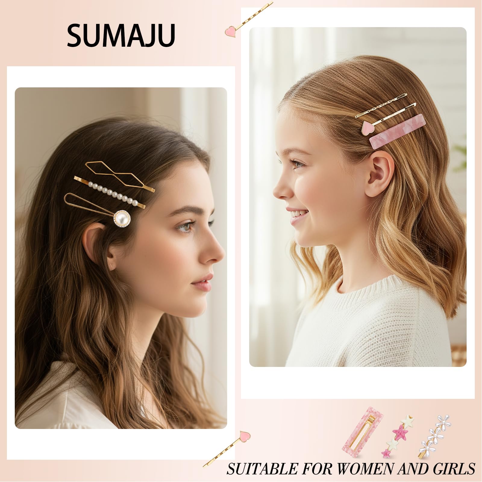 SUMAJU clip securing short hair at the temple, adding style and light hold