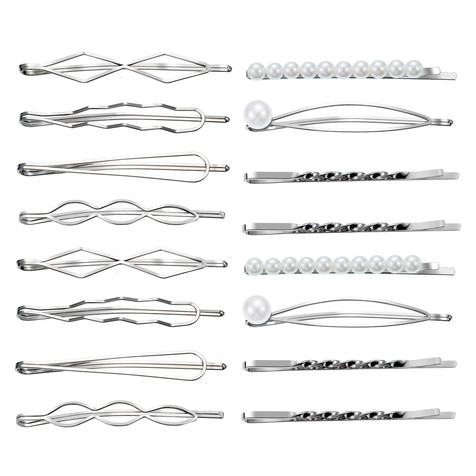 SUMAJU front packaging showing full 16-piece silver clip set for versatile styling