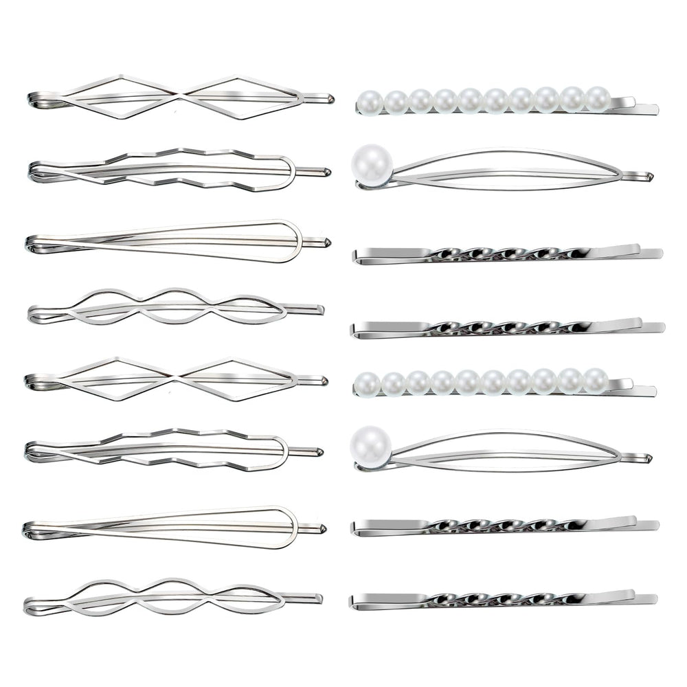 SUMAJU front packaging showing full 16-piece silver clip set for versatile styling
