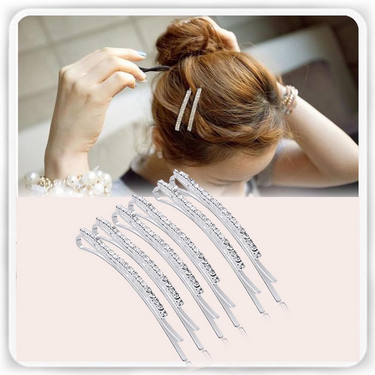 SUMAJU pins arranged on a tabletop with other accessories showing versatile styling benefit