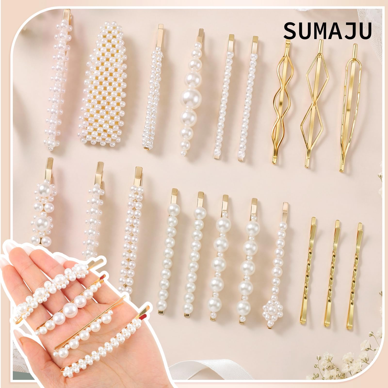 SUMAJU pearl detail closeup highlighting elegant finish and sheen