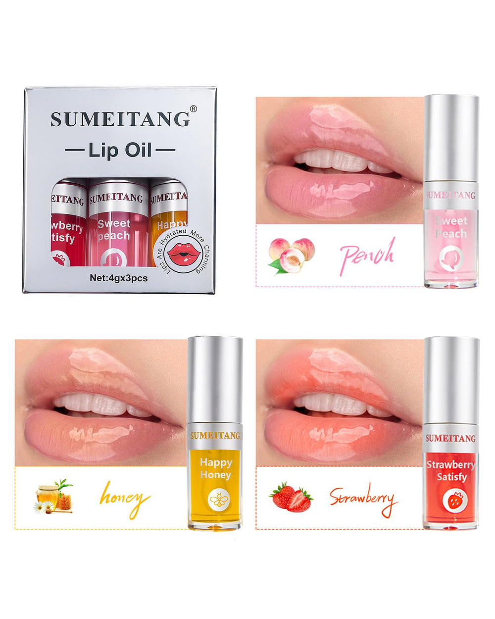 SUMEITANG close-up peach texture highlighting non-sticky lightweight feel
