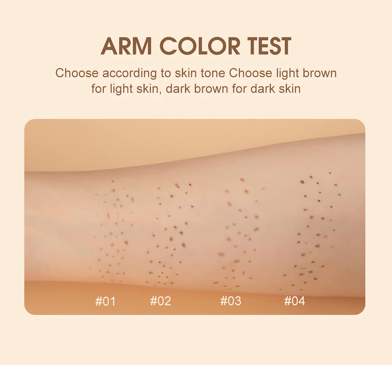SUMEITANG swatches of four shades on arm showing color match options