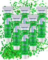 SUMEITANG front packaging showing six green glitter tubes and kit benefit