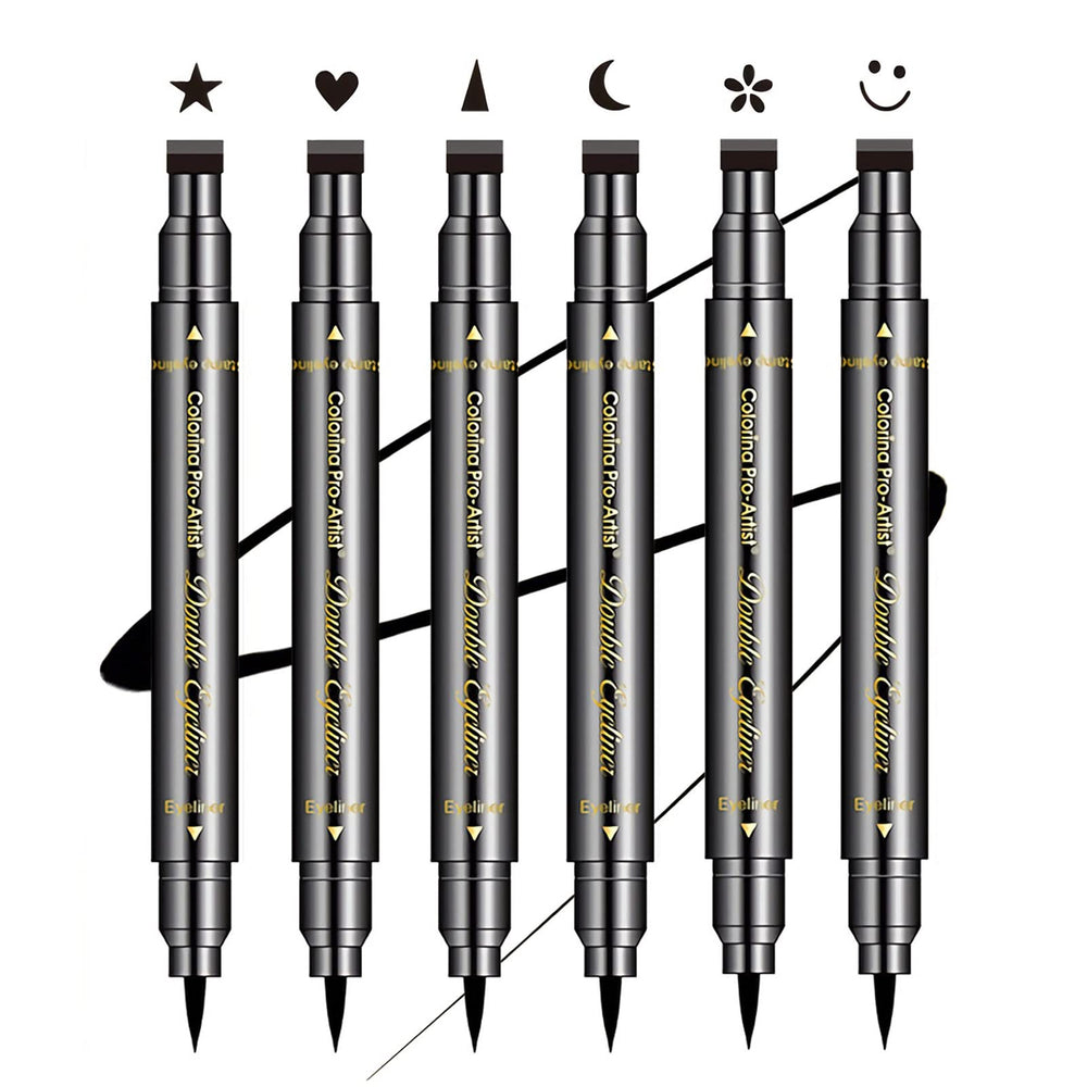 SUMEITANG front packaging showing six double-headed eyeliner pens and shapes for easy gifting