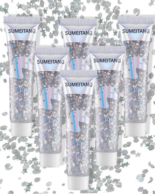 SUMEITANG front packaging showing six glitter gel pots and color variety