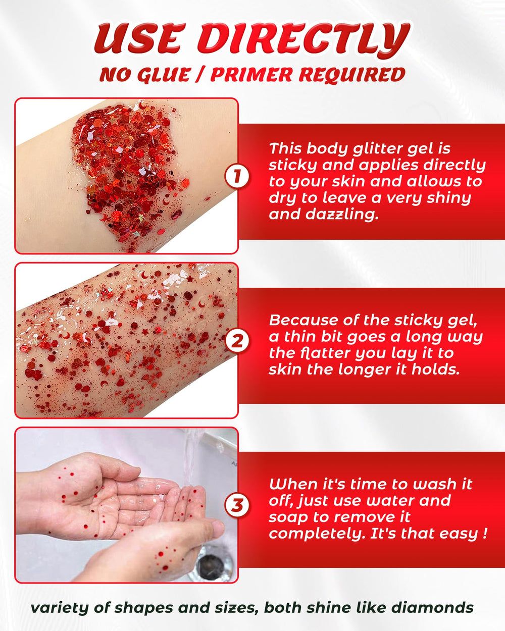 SUMEITANG glitter used in hair and on nails, adding cohesive shimmer accents