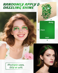 SUMEITANG green glitter hair streak demonstrating bold color and hold