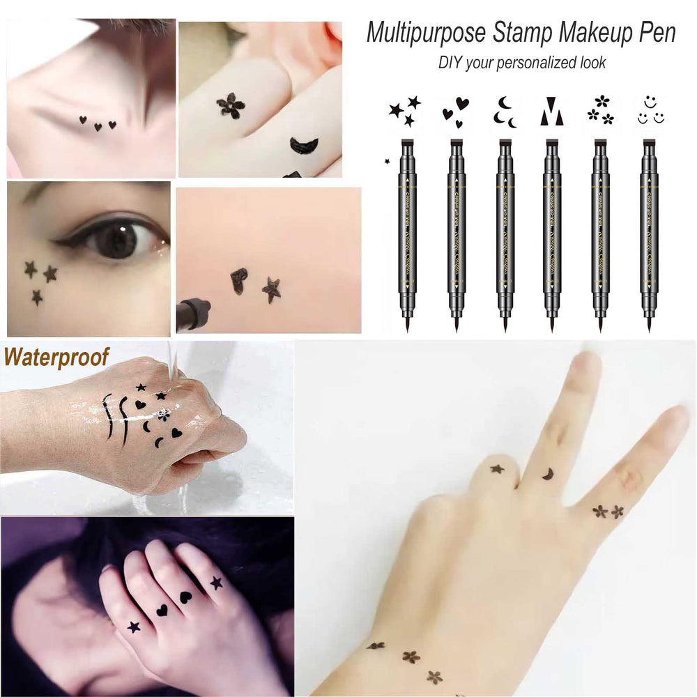 SUMEITANG festival makeup look showcasing waterproof eyeliner and stamped embellishments