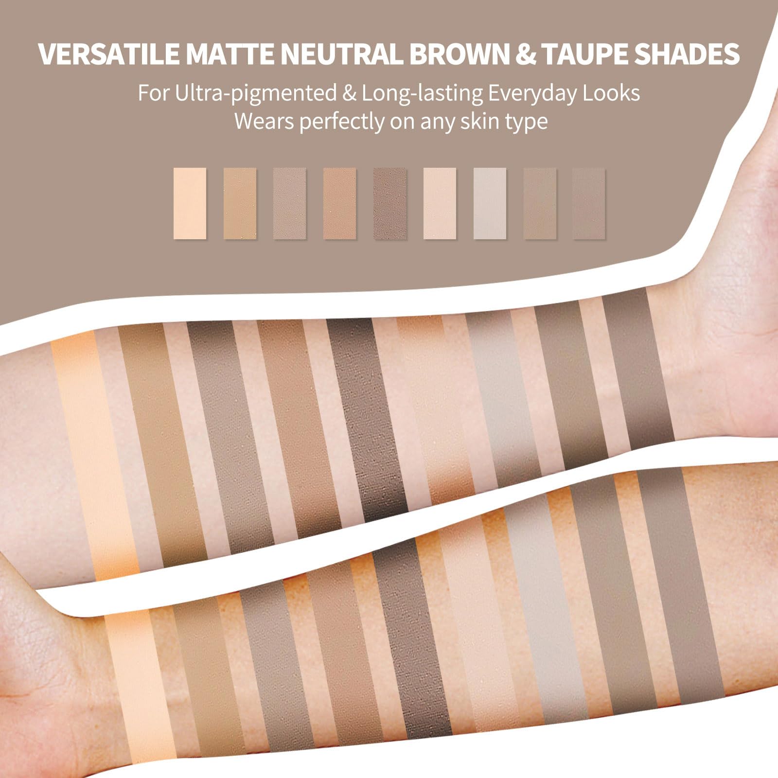 SUMEITANG swatches on skin in a row showing true-to-pan color and long-wear clarity