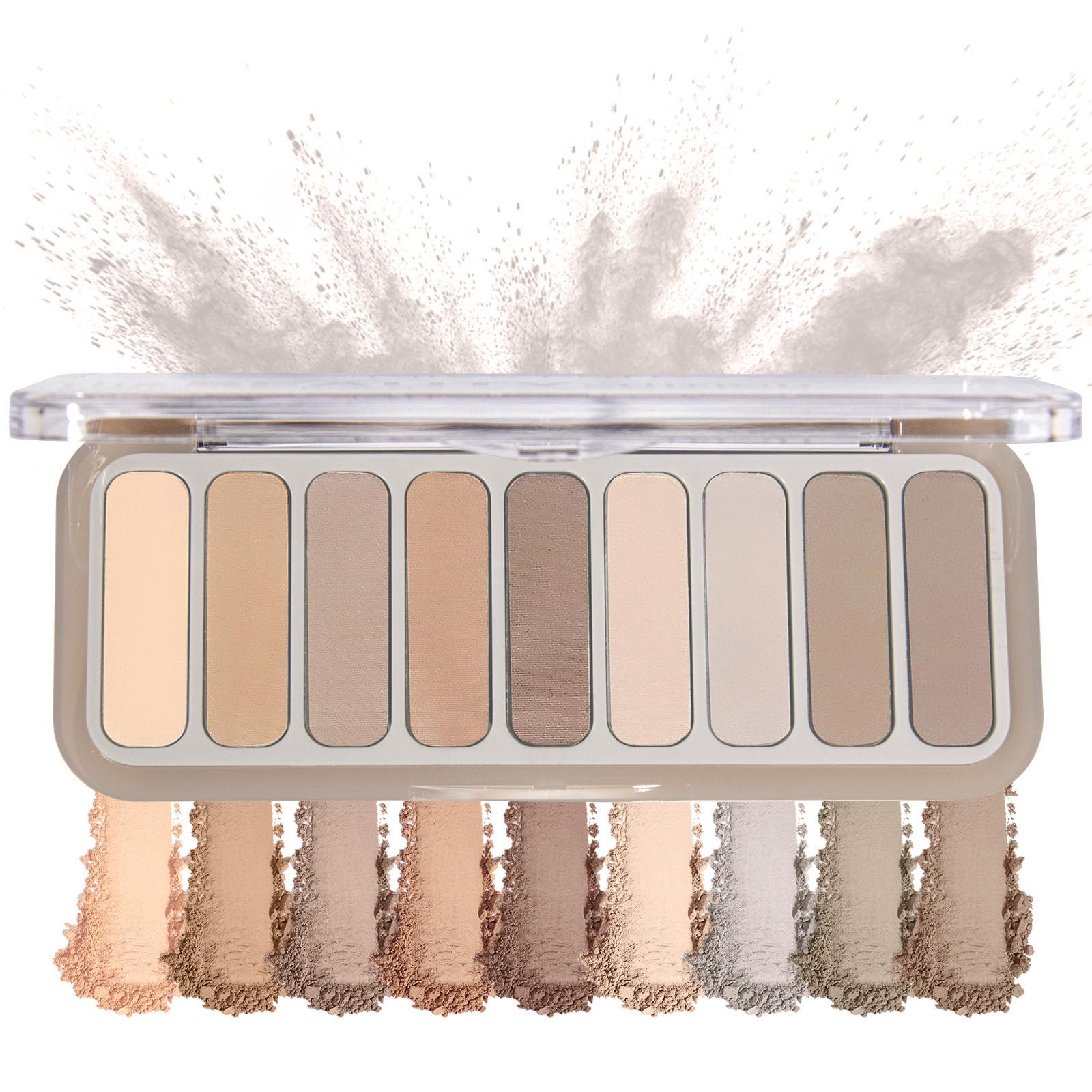 SUMEITANG front packaging showing nine matte neutral shades and compact case, travel convenience