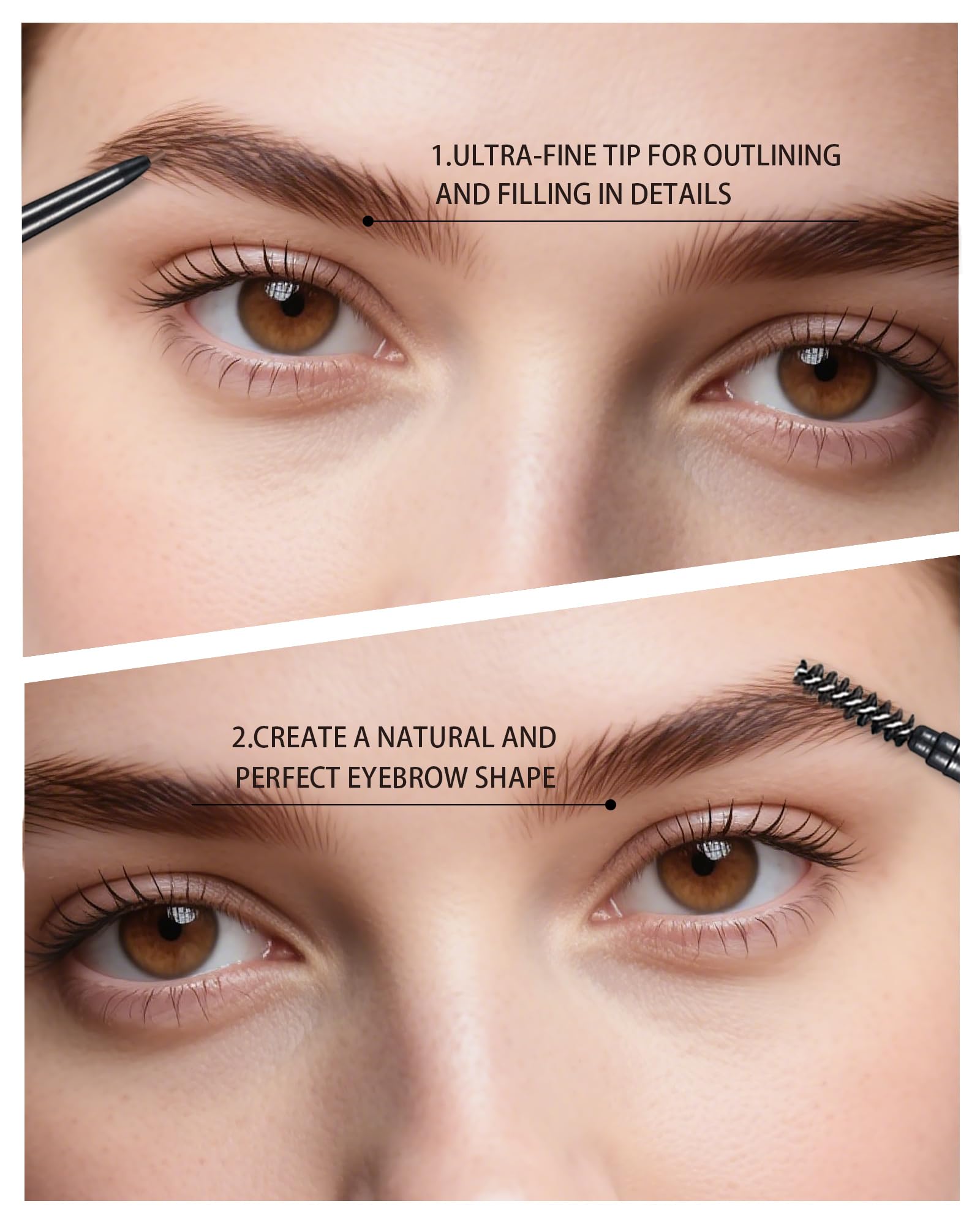 SUMEITANG spoolie and eyebrow razor detail, blends and grooms cleanly