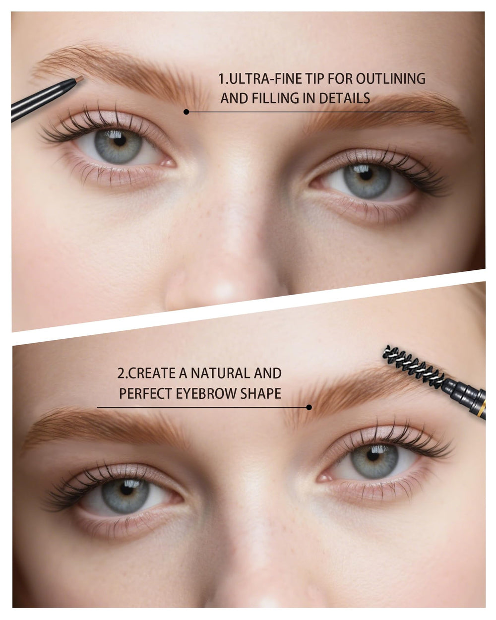 SUMEITANG dual-ended pencil with spoolie blending for soft, natural brow finish