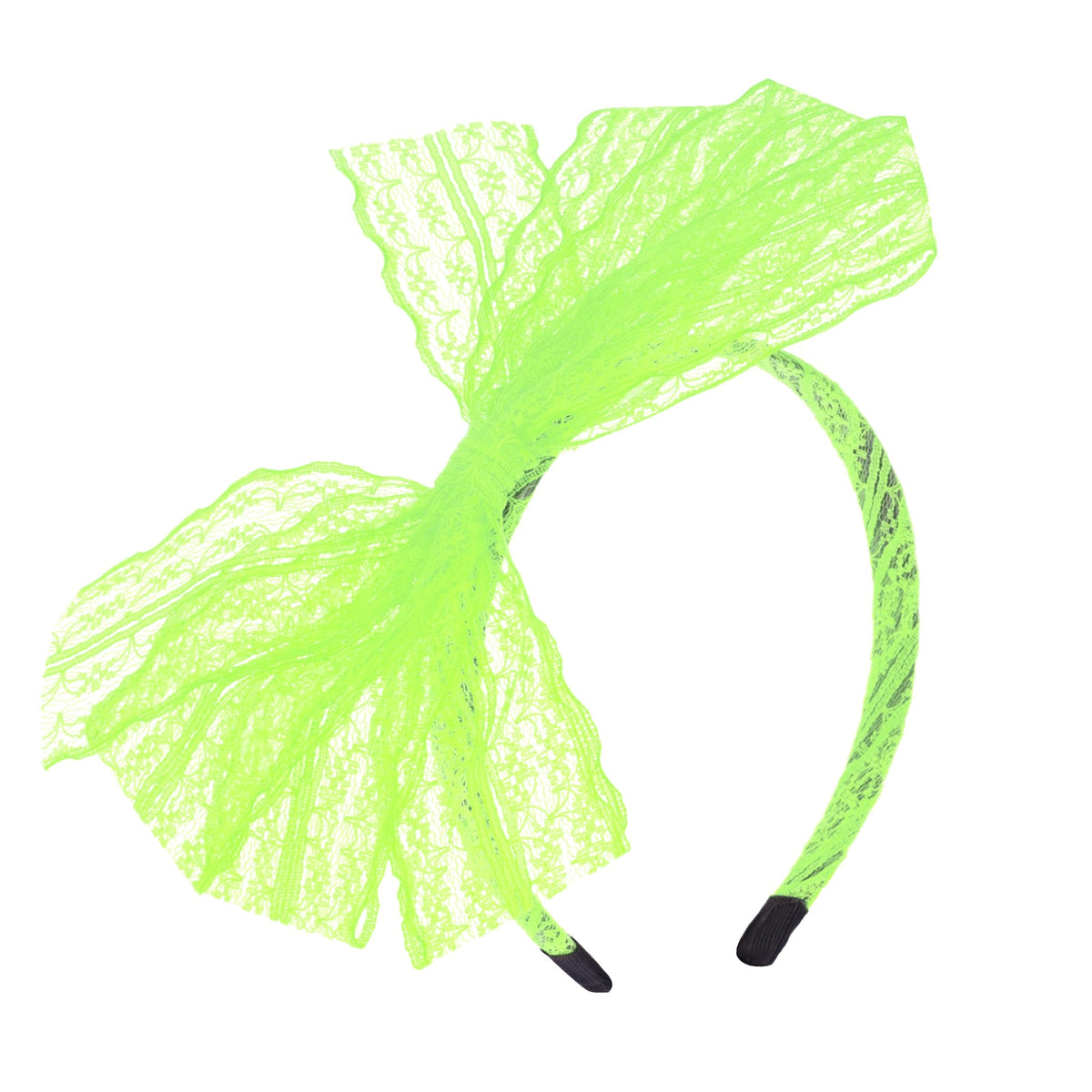 SUMERSHA front view neon lace headband shows bold retro style and flair