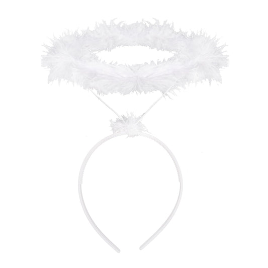 SUMERSHA halo front view showing elegant feathers and lightweight comfort