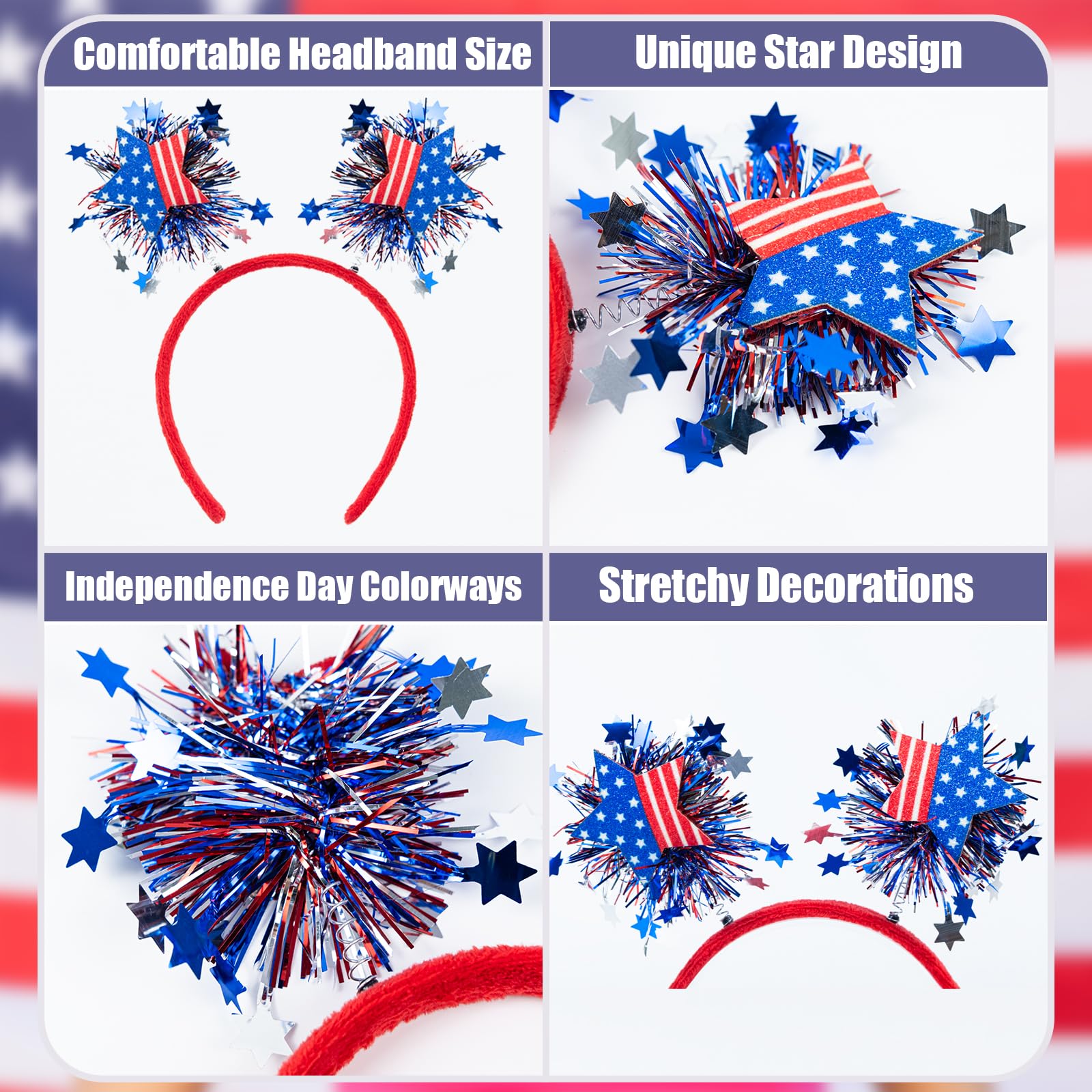Sumkita star pattern detail showing printed USA stars, crisp patriotic motif