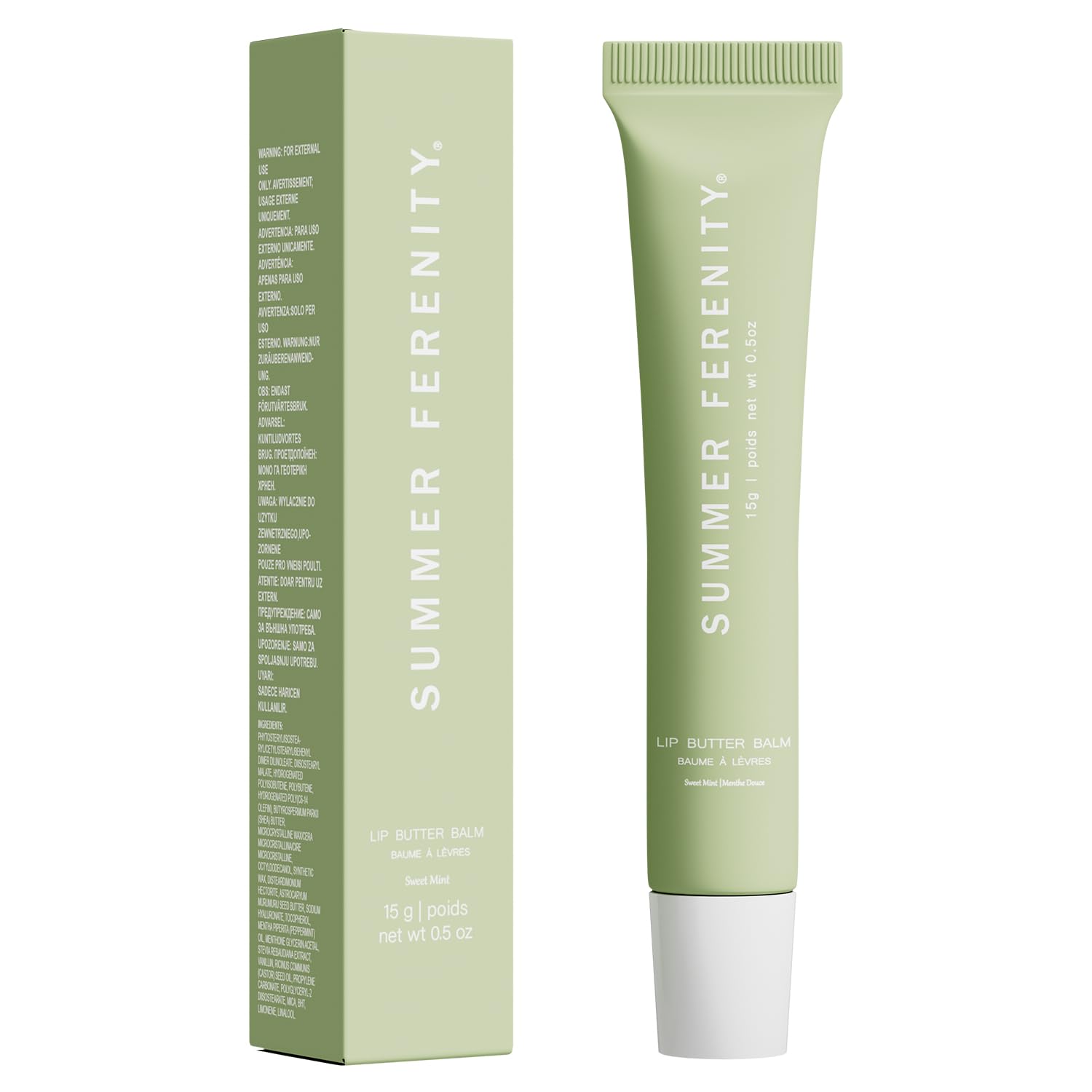 Summer Ferenity front packaging showing sweet mint tint and portable size, conveys hydration benefit