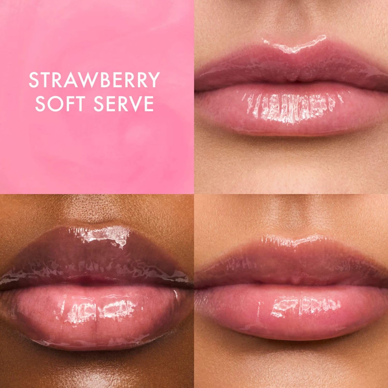 Summer Fridays Birthday Cake swiped on lips giving soft shimmer and conditioned look