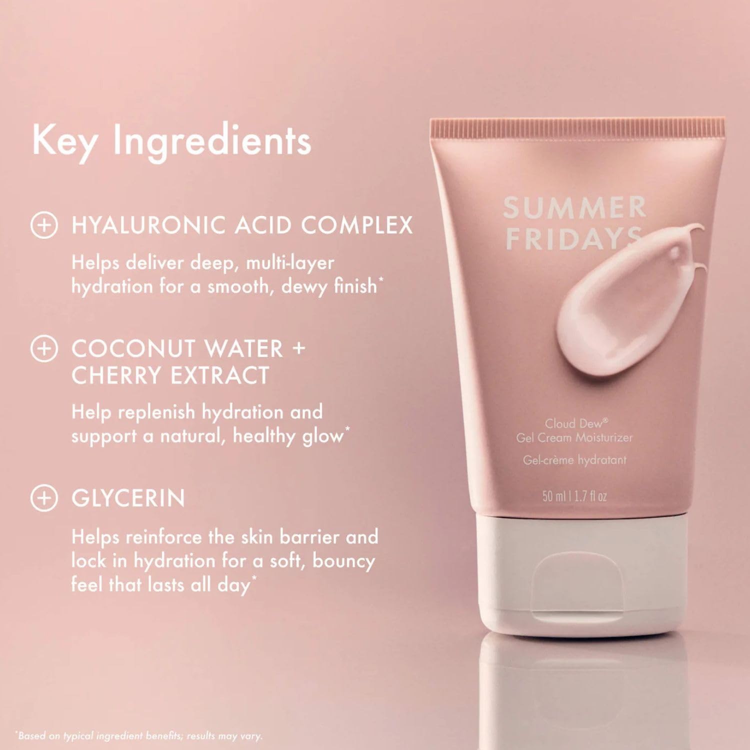 Summer Fridays close-up of gel texture highlighting smooth consistency and fast absorption