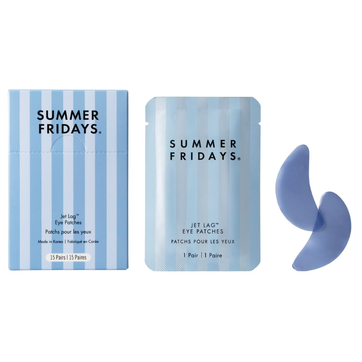Summer Fridays front pouch showing 15 pairs, convenient travel kit
