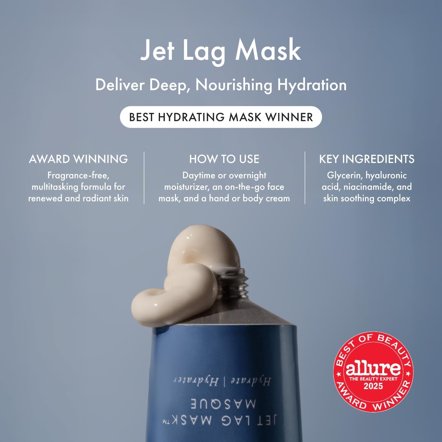 Summer Fridays Jet Lag Mask texture swipe showing smooth moisturizing finish