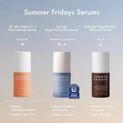 Summer Fridays travel size on bath counter suited for on-the-go hydration