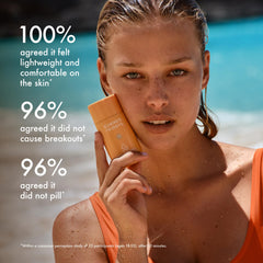 Summer Fridays applying ShadeDrops to face before makeup for smooth layering benefit