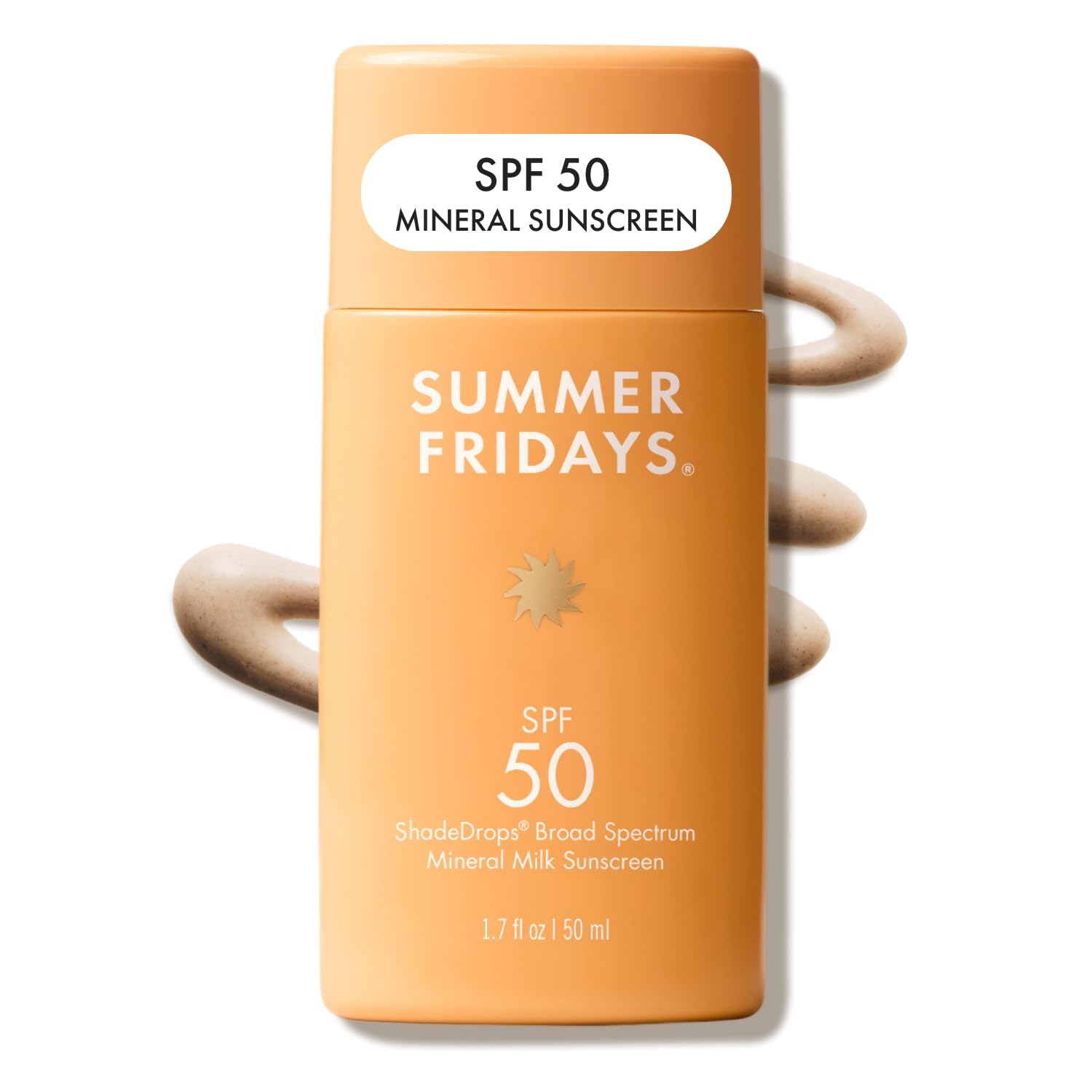 Summer Fridays front packaging showing ShadeDrops bottle and benefit of lightweight SPF