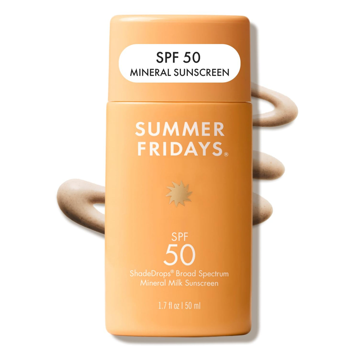 Summer Fridays front packaging showing ShadeDrops bottle and benefit of lightweight SPF