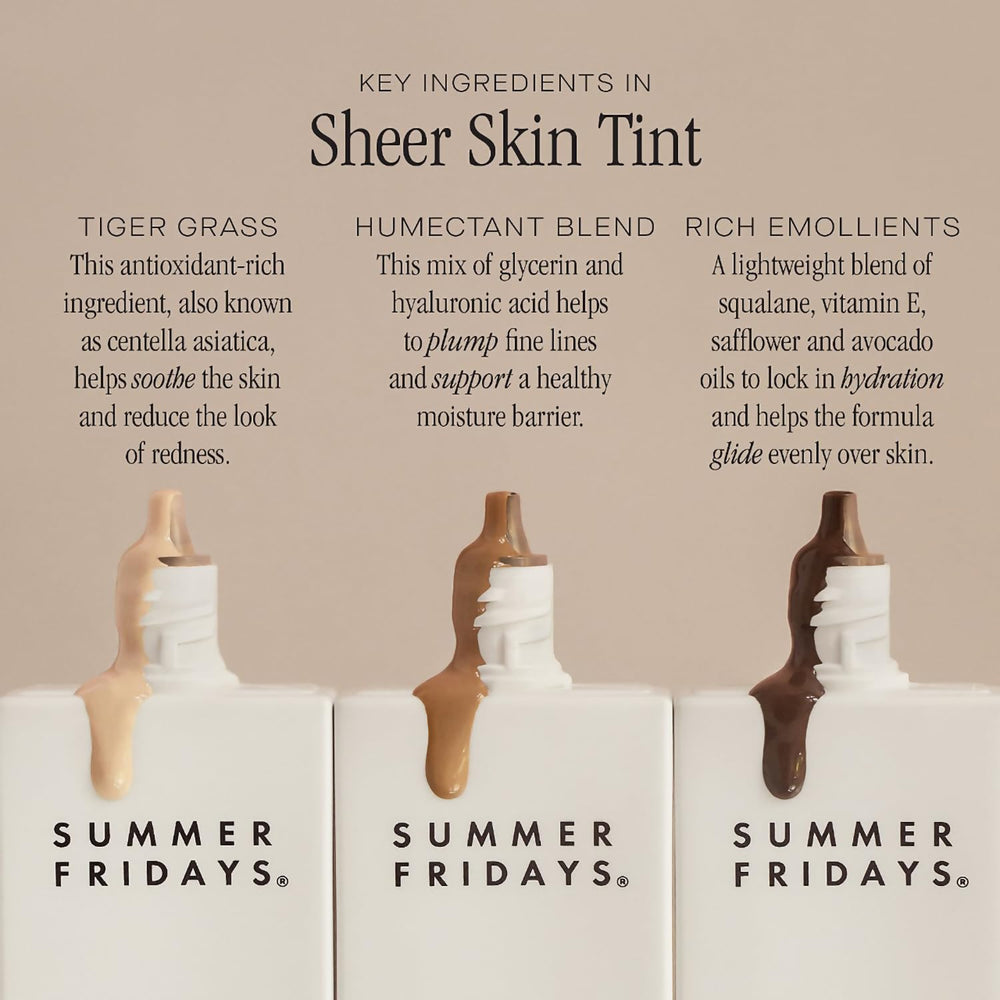 Summer Fridays ingredients panel highlighting hyaluronic acid and oils
