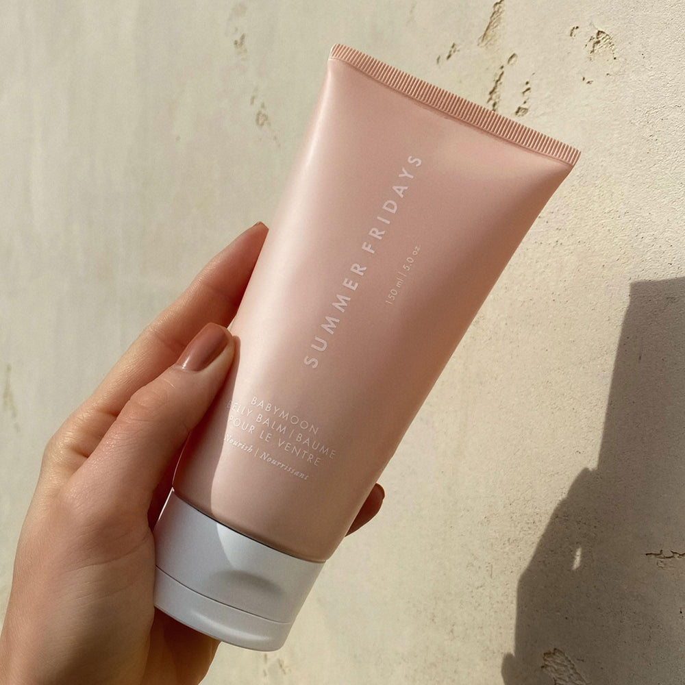 Swatch of belly balm texture showing Summer Fridays deep hydration and comfort