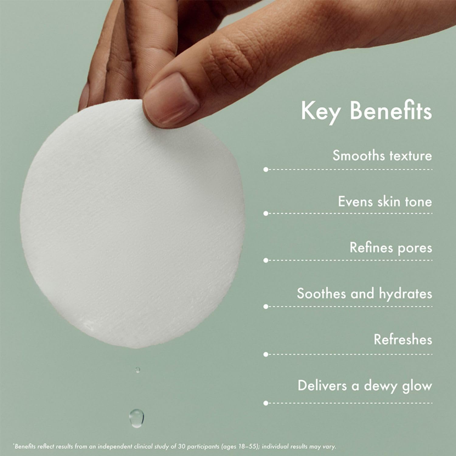Summer Fridays close-up dual-sided pad showing textured and smooth sides benefits