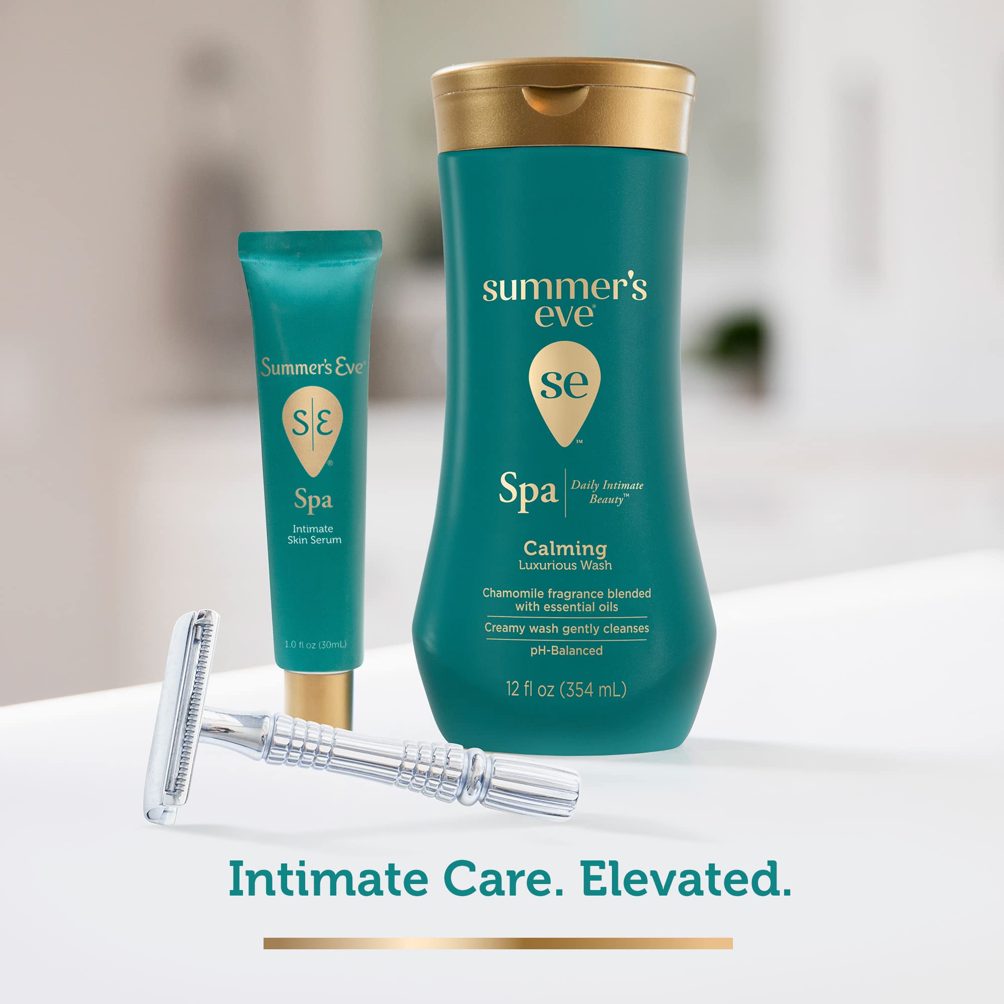 Summer's Eve 1 oz tube next to coin for scale to show travel-friendly compact size