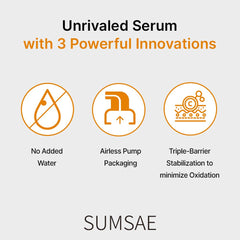 SUMSAE serum on bathroom counter in routine, conveys everyday use