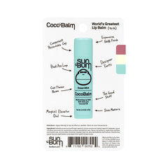 Sun Bum cocobalm on lips at sunset lifestyle shot suggesting soft, conditioned lips after use outdoors