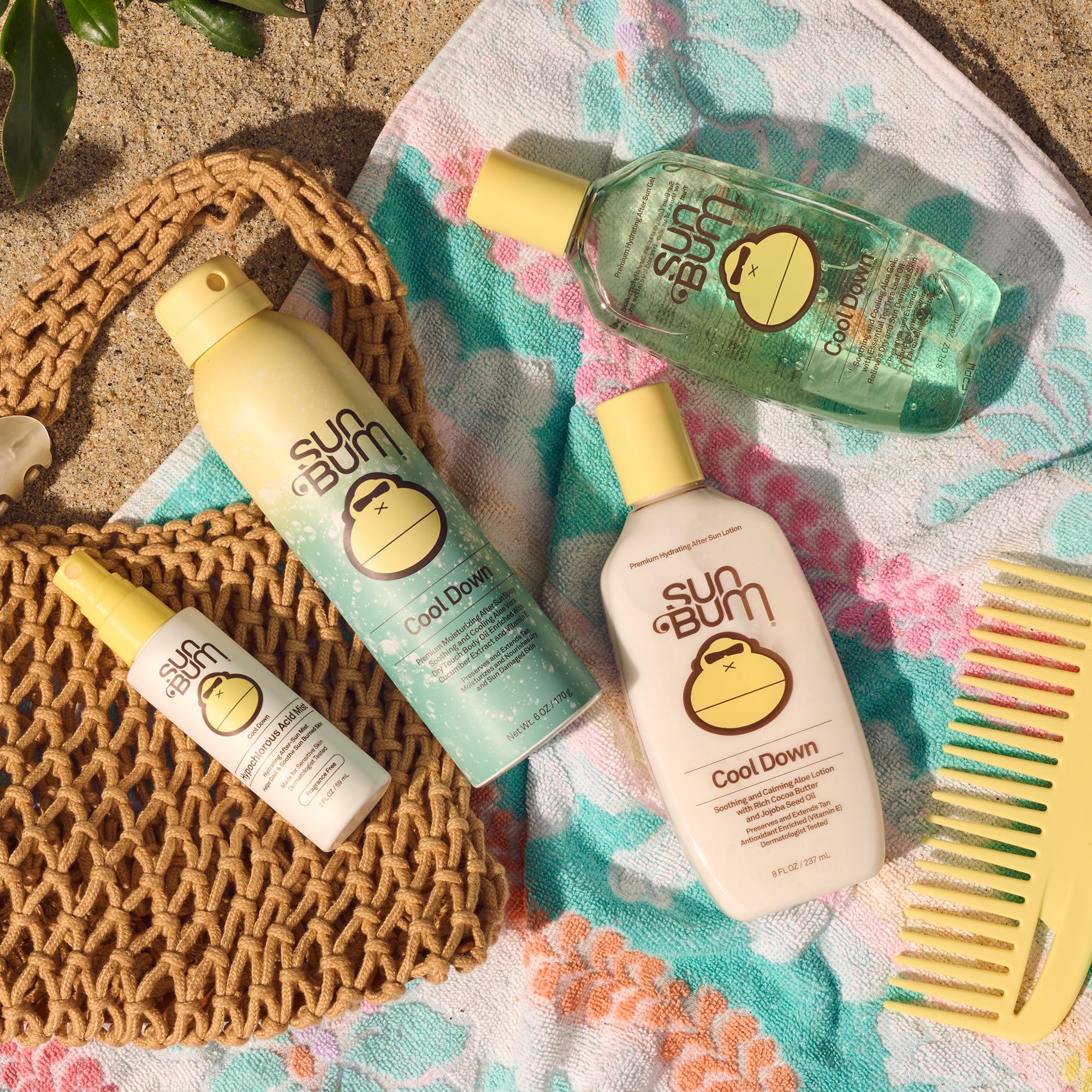 Sun Bum 6 oz bottle beside a ruler showing compact travel-friendly size