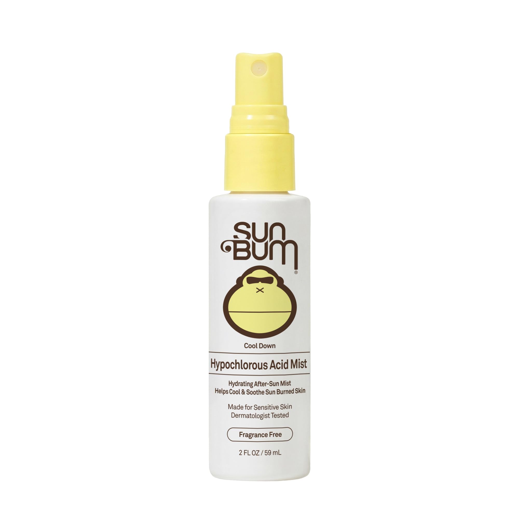 Sun Bum front packaging showing the 2 oz soothing mist, convenient travel size