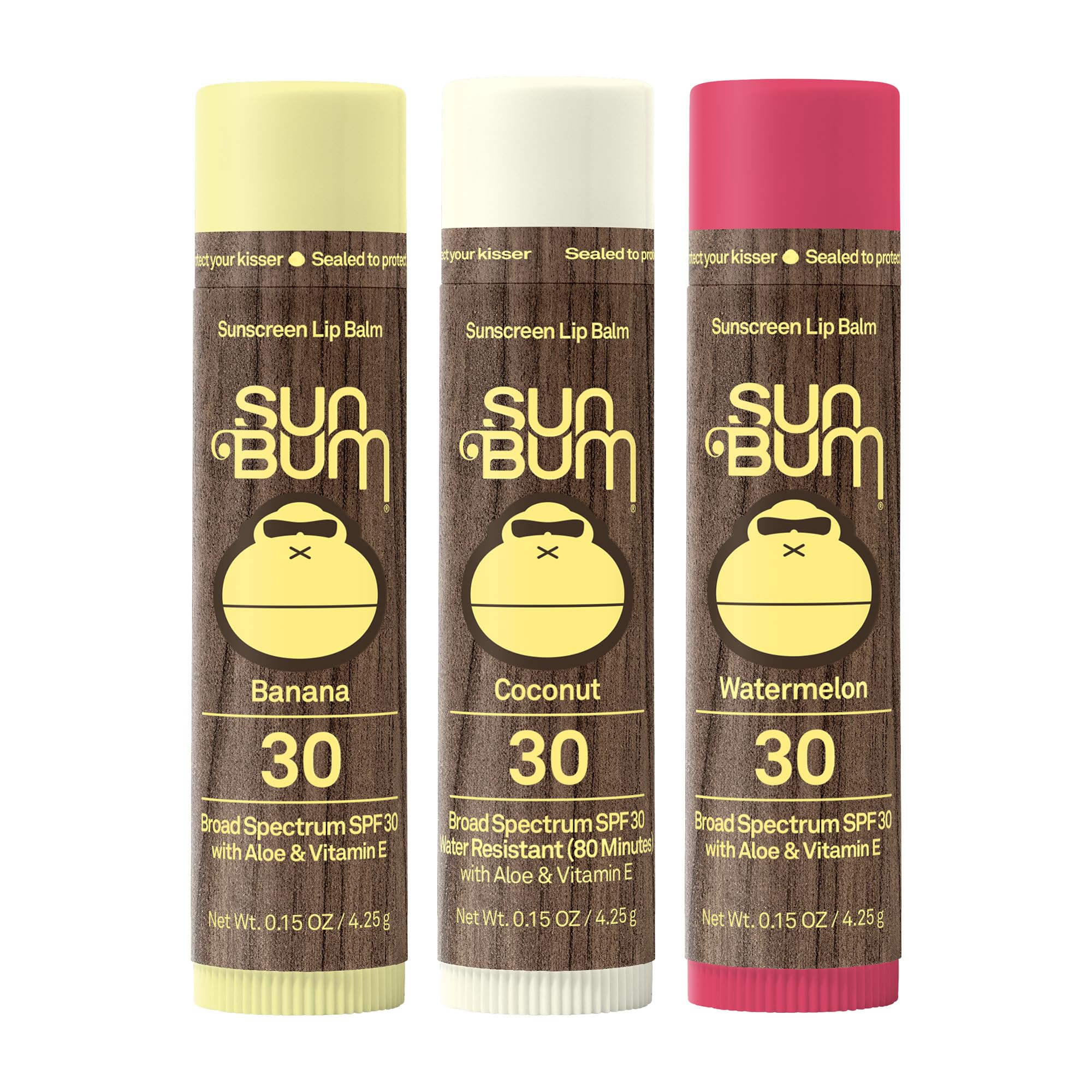 Hand holding Sun Bum lip balm to show compact size and easy portability